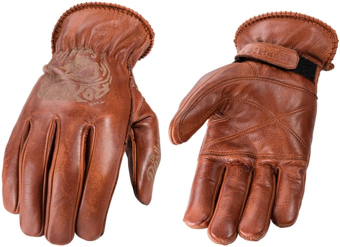 ROKKER Tattoo Skull Bruine Handschoenen - Handschoen