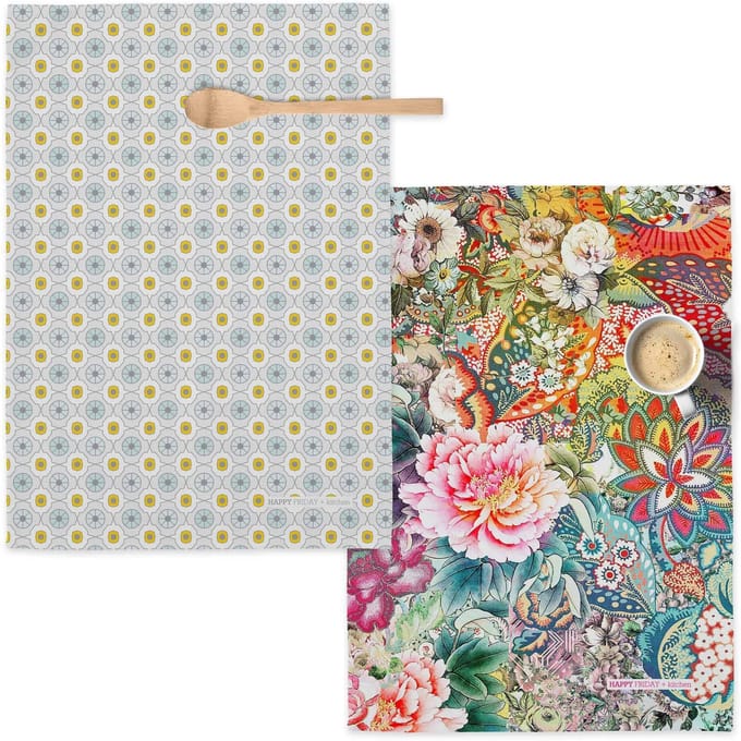 Set van 2 theedoeken Boho Chic | Happy Friday