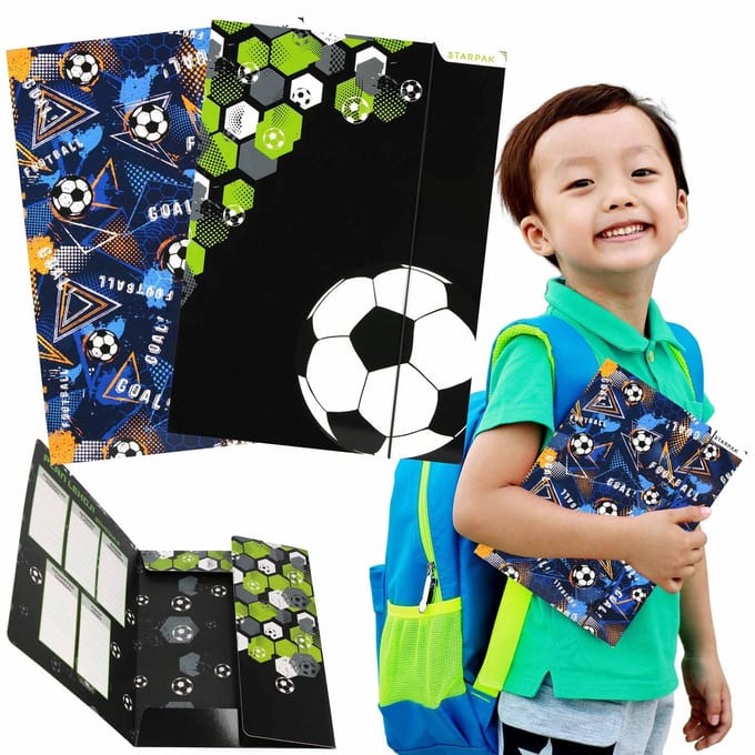Voetbal GELAMINICEERDE A4 Elastomap schoolmap met elastiek VOOR SPELERS, GAMER STARPAK