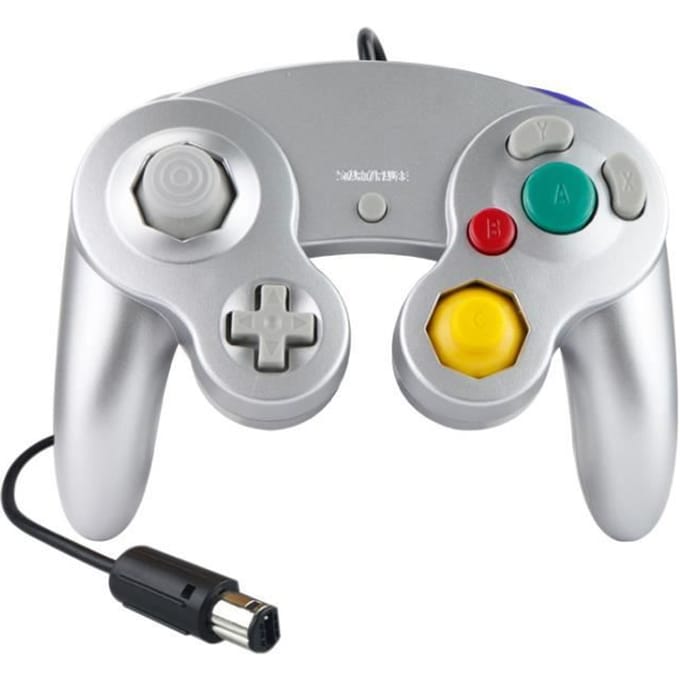 Manette pour Gamecube Filaire VORMOR NGC Contrôleur Compatible avec Gamecube Nintendo Wii - Argent zilver