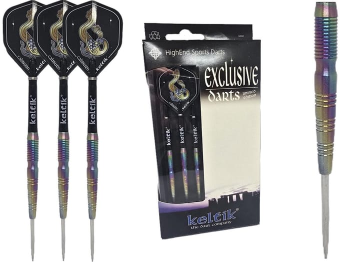 Steeldartpijlen Keltik Darian 23g Rainbow â€“ 90% Tungsten