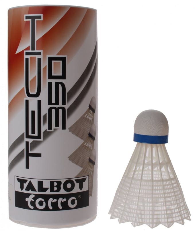 Talbot Torro Badminton Shuttles Tech 350 Wit/blauw 3 Stuks
