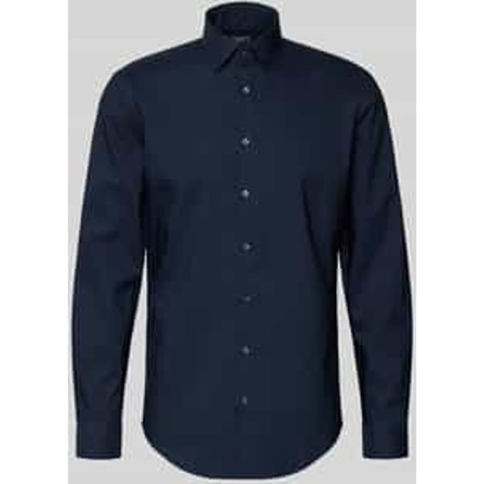 Slim Fit business-overhemd met Kentkraag