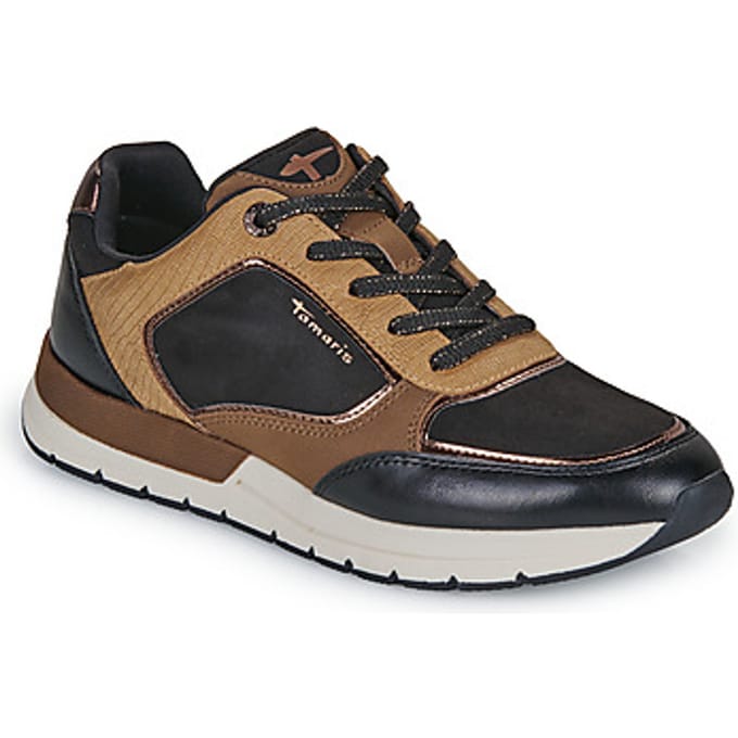 Tamaris dames sneakers bruin zwart