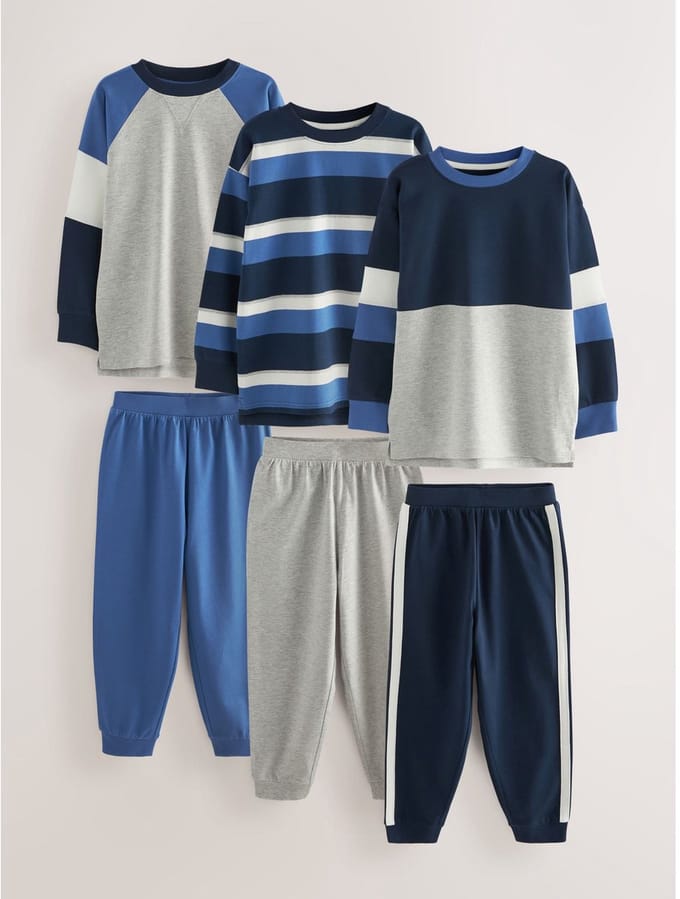 Next - Jongens - Set van 3 pyjama's met korte pijpen (3-16 jaar) - Blauw