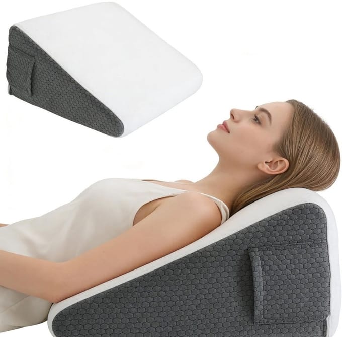 CLVP® Beenkussen Rugslaper - Wigkussen - Beenkussen - Grijs en Wit