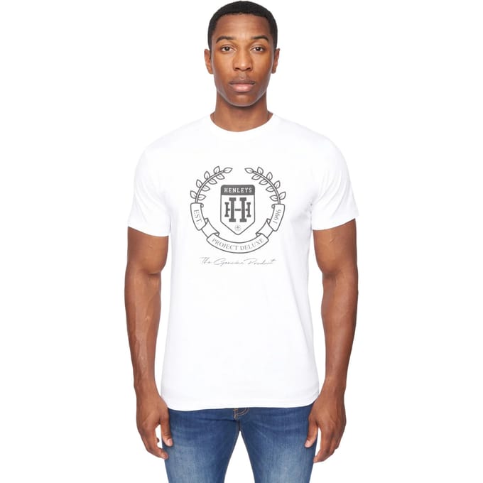 Henleys Heren Myer T-Shirt (Optisch Wit)