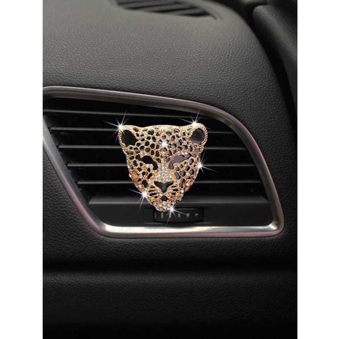Strass Versiering Luipaard Design Auto Luchtuitlaat Clip one-size goud