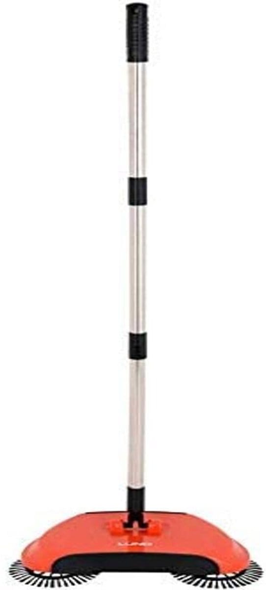 Veegbezem met roterende borstel, 104 cm, 2-in-1 bezem en veegschep