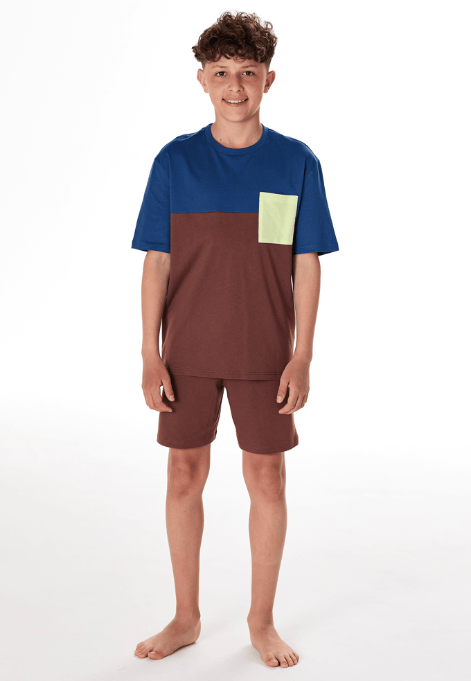 Korte bruine pyjama - Teens Nightwear 164