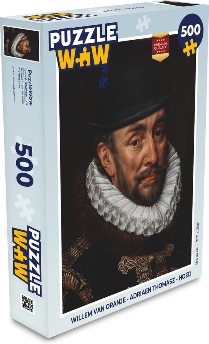 Puzzel Willem van Oranje - Adriaen Thomasz - Hoed - Legpuzzel - Puzzel 500 stukjes