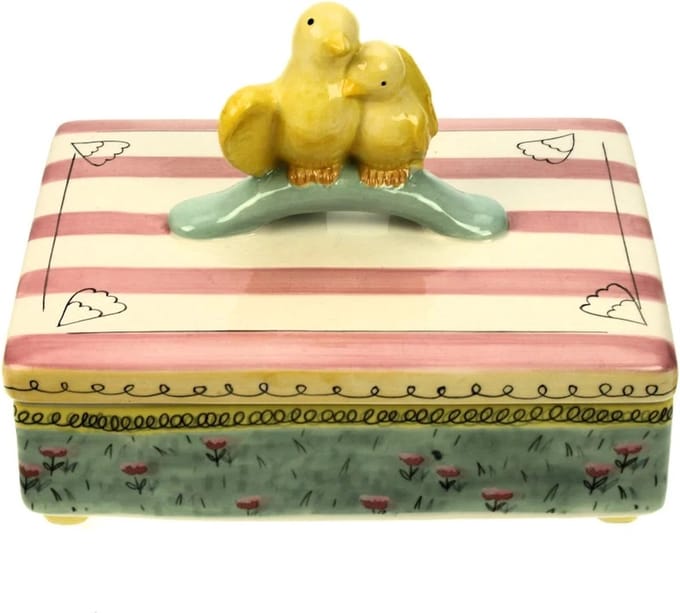 Doosje Vogeltjes keramiek 20x15x16cm