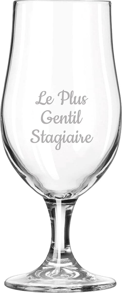 Bierglas op voet gegraveerd - 49cl - Le Plus Gentil Stagiaire