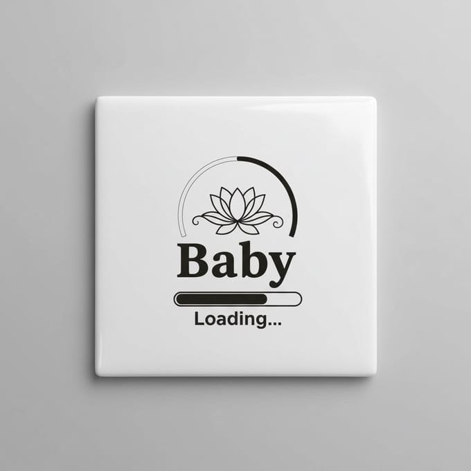 15x15 cm Baby Loading Tegel - Schattig Design met Lotus en Laadbalk