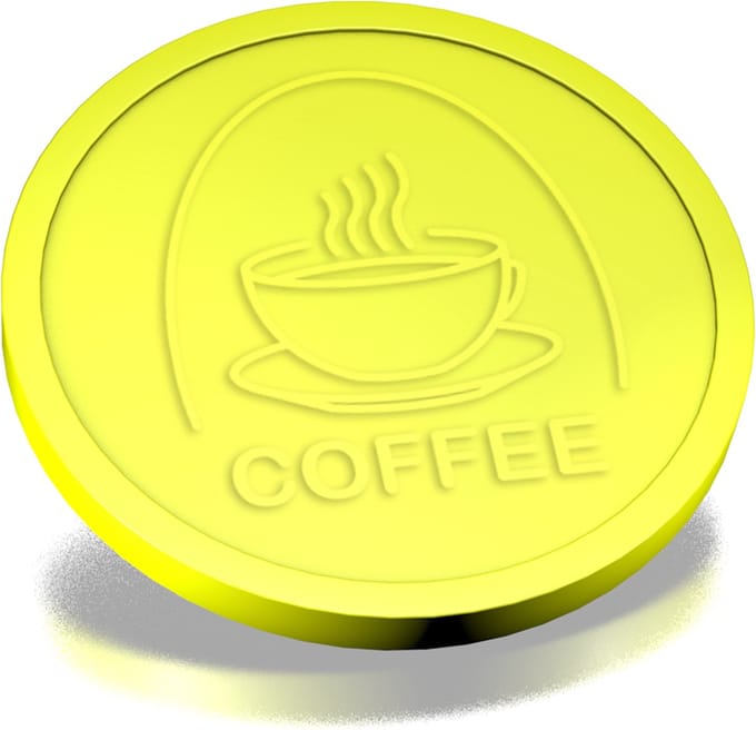 CombiCraft Reliëfmunten koffie neon geel - 250 stuks