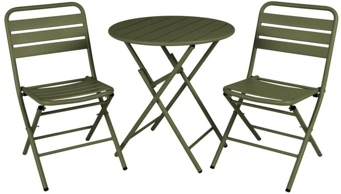 MaximaVida inklapbare ronde bistroset Max olijfgroen 70 cm- extra zware uitvoering