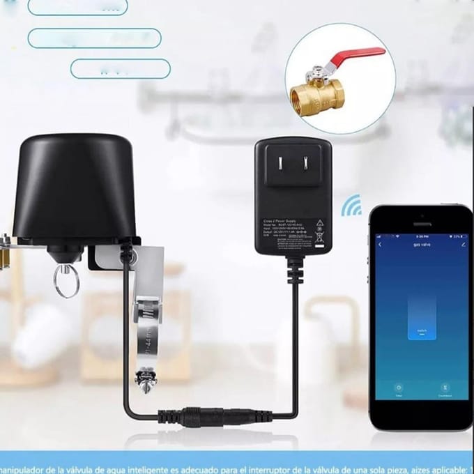 Slimme Waterklep Draadloze Bediening WIFI Bluetooth Gasklep Waterklep Smart Home Automatisering Controller black