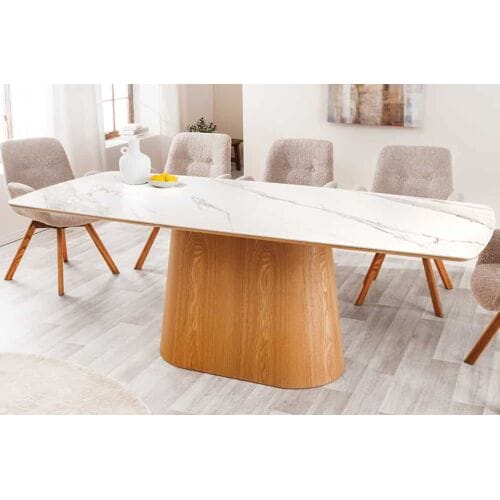 Deens ovale tafel eiken keramiek 200 cm