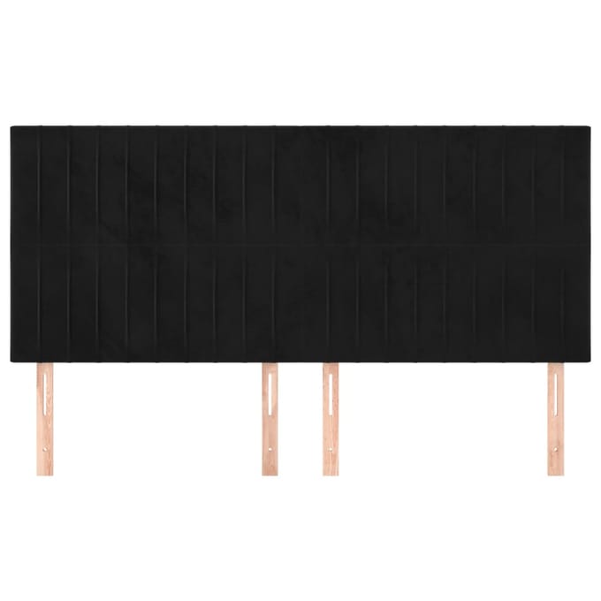 vidaXL - Hoofdbord - zwart - 200x5x118/128 - cm - fluweel