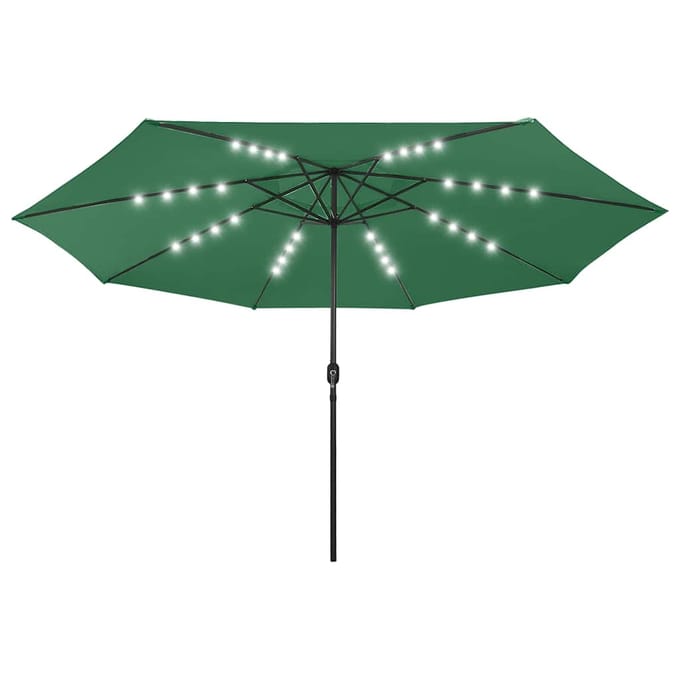 vidaXL - Parasol - met - LED-verlichting - 400 - cm - groen