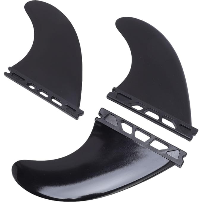 Surfboard Vinnen Set van 3 Stevig PVC Links Midden Rechts voor Longboard Shortboard Stand Up Paddle Board zwart