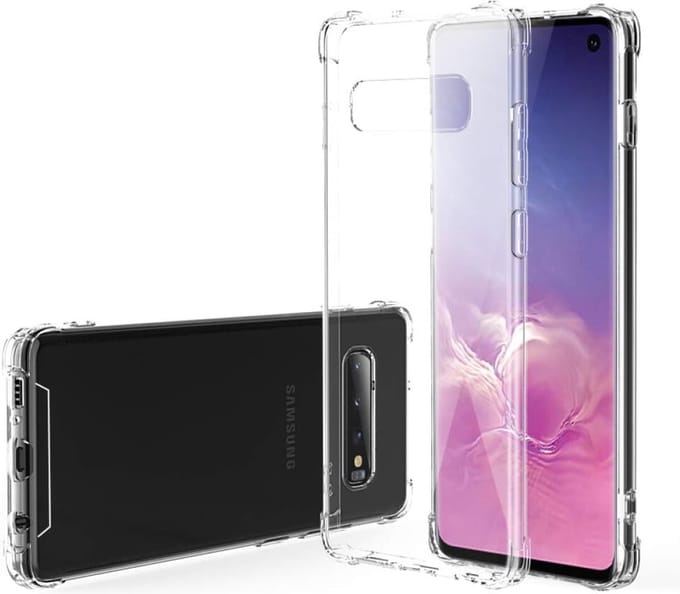Shockproof Flexibele achterkant Silicone hoesje transparant Geschikt voor: Samsung Galaxy S10 Plus