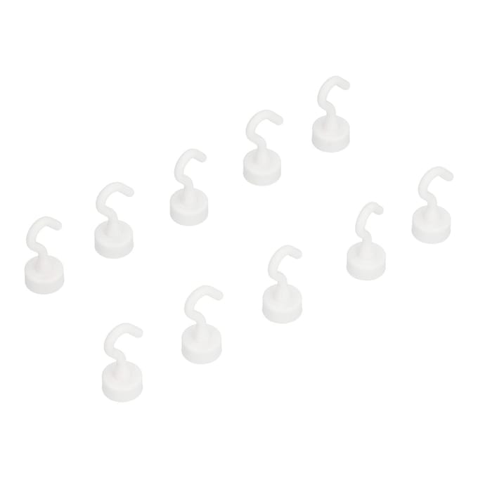 10 Stuks Magnetische Haak Set Wit Heavy Duty ABS Compacte Haken voor Koelkast Magnetron 11lb