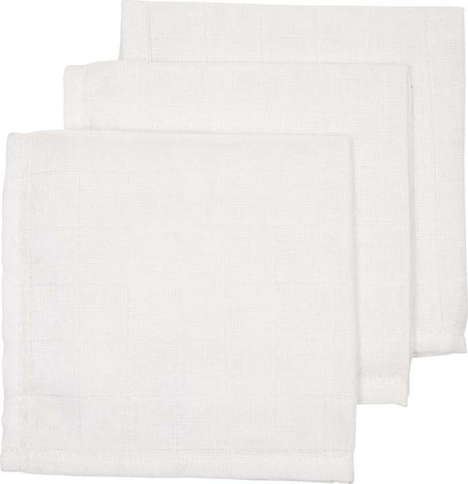 Meyco Baby Uni monddoekjes - 3-pack - hydrofiel - white - 30x30cm