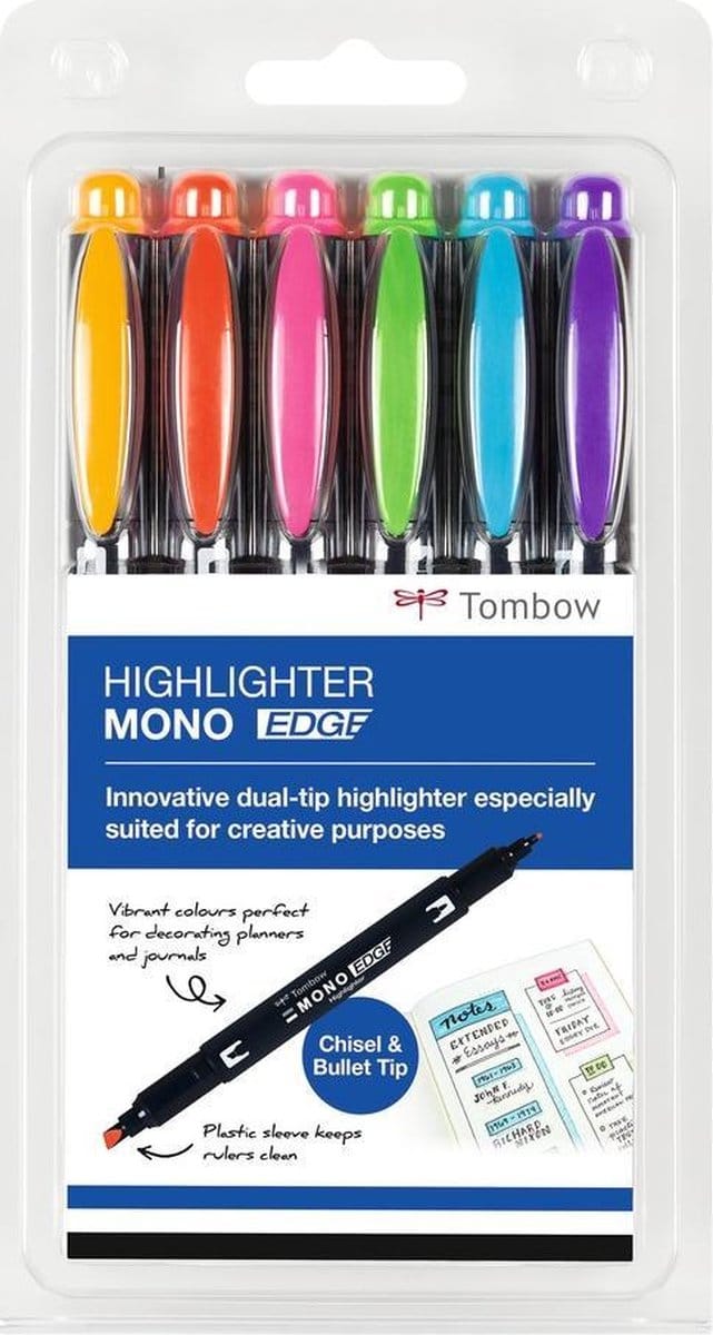 Tombow Highlighter MONO edge - Markeerstiften - 6 kleuren