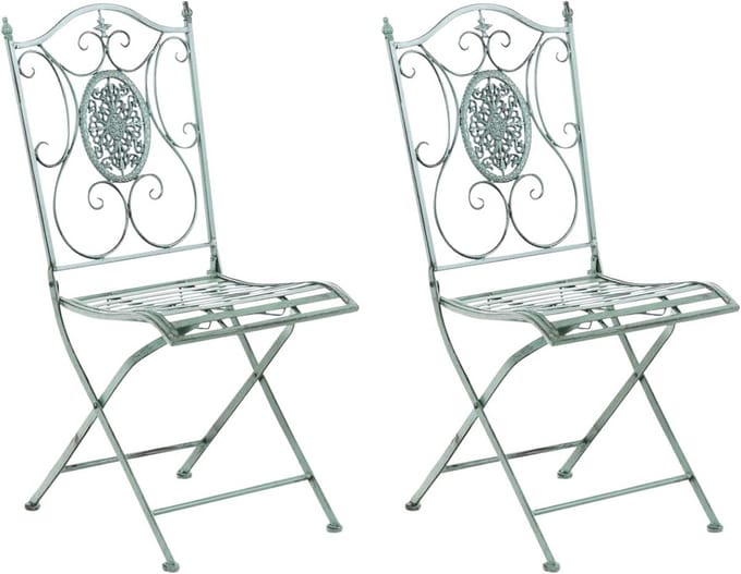 Set van 2 Tuinstoelen - Inklapbaar - Antiek Groen