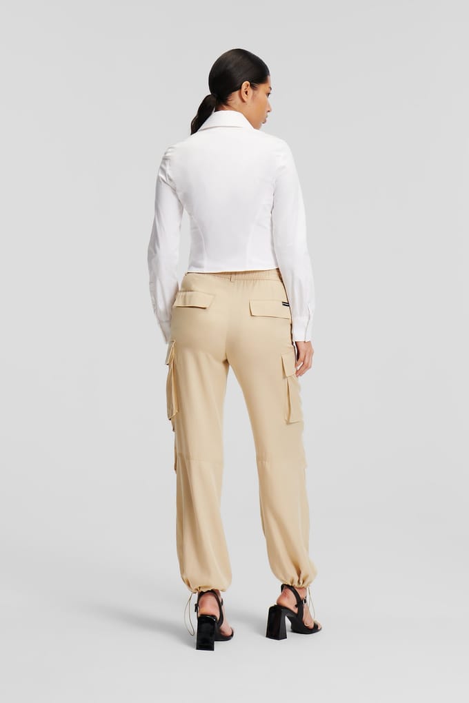 Karl Lagerfeld Beige Soft Cargo Pant Taglia: 46 | Pantaloni cargo Outlet | Donna