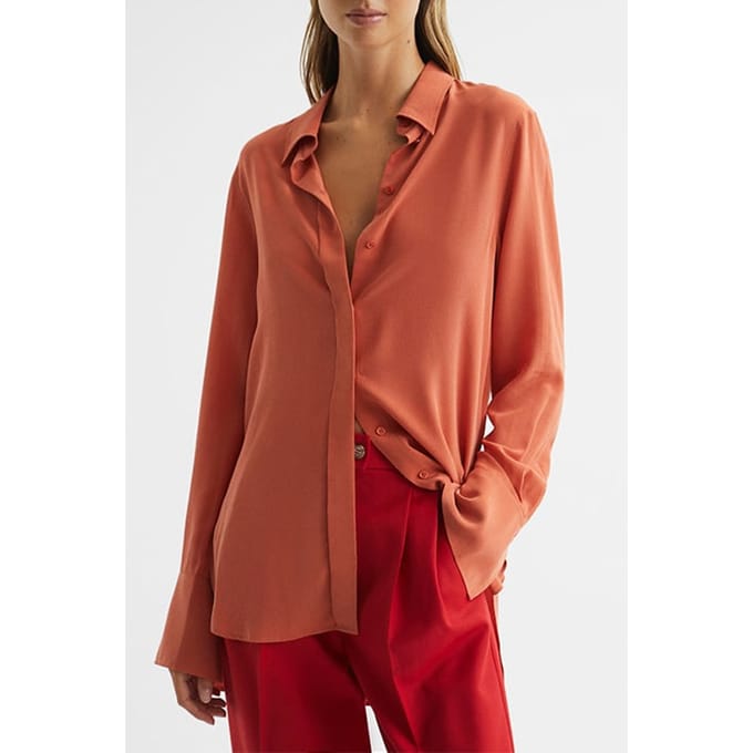 Reiss Eden-matte Blouses — Orange Taglia: 6 | Magliette intime Outlet | Donna | Arancione