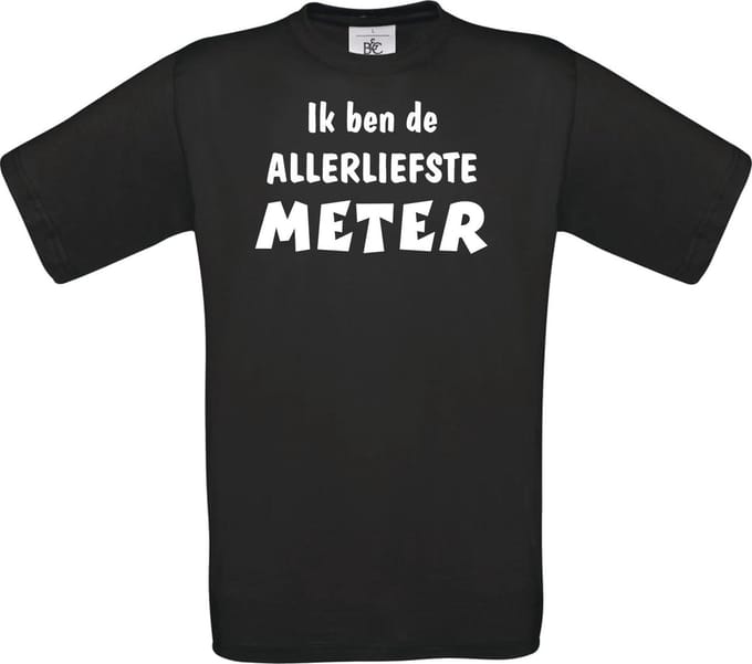 Mijncadeautje - T-shirt - Liefste Meter - Zwart (maat S)