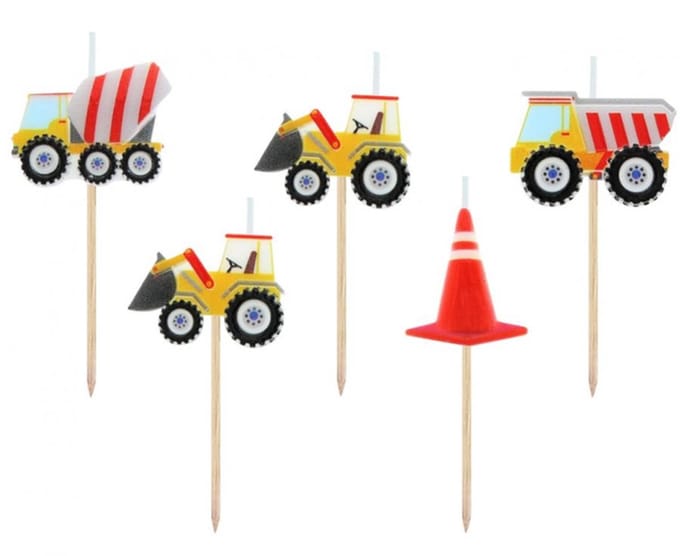 Graafmachines taartkaarsjes - 5 stuks