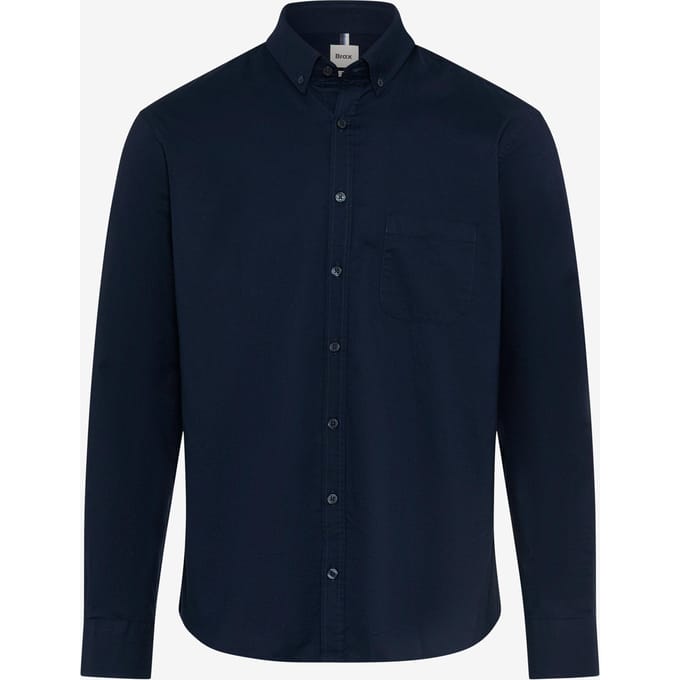 Brax Heren Overhemd  Style DANIEL night blue, donkerblauw, maat M