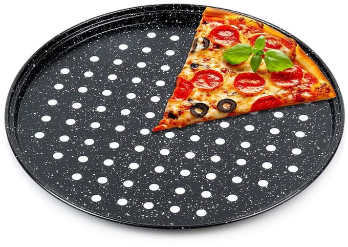 Pizzaplaat Graniet Geperforeerd 28 cm - Pizza Bakplaat - Bakvormen