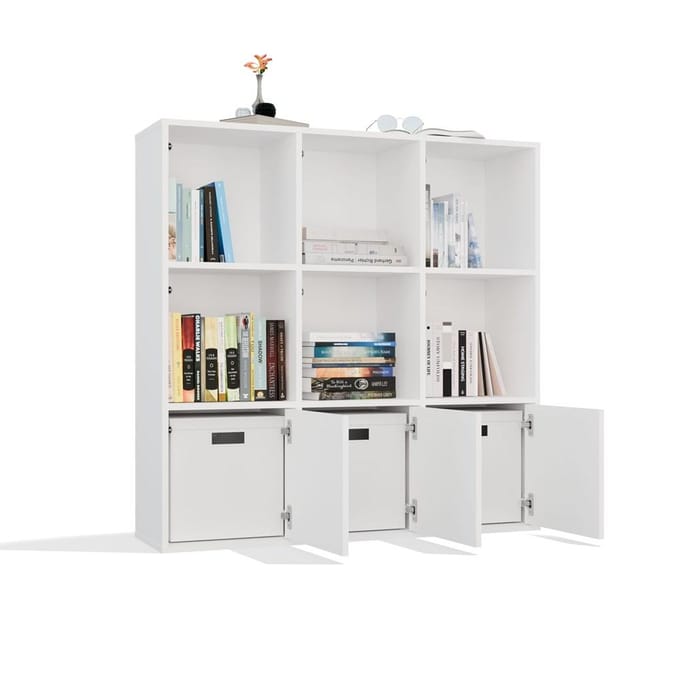Set van 3 mat witte fronten voor MALAX 3x3 H plank | Kleur: Mat wit | Maat: 34x34x1,6 cm