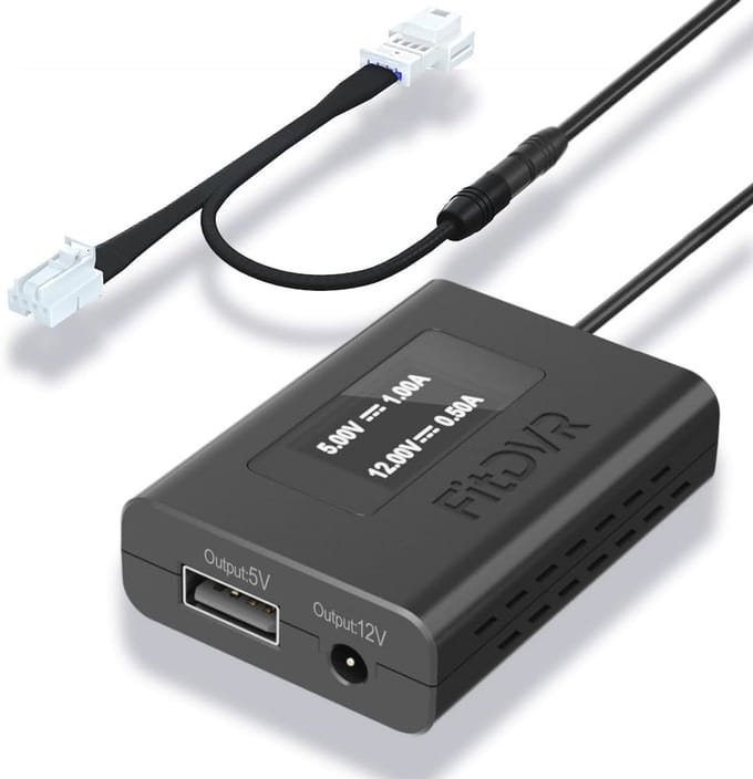Dashcam Voedingsadapter 4-Pin voor Mercedes-Benz met LED-Display en USB-Aansluiting