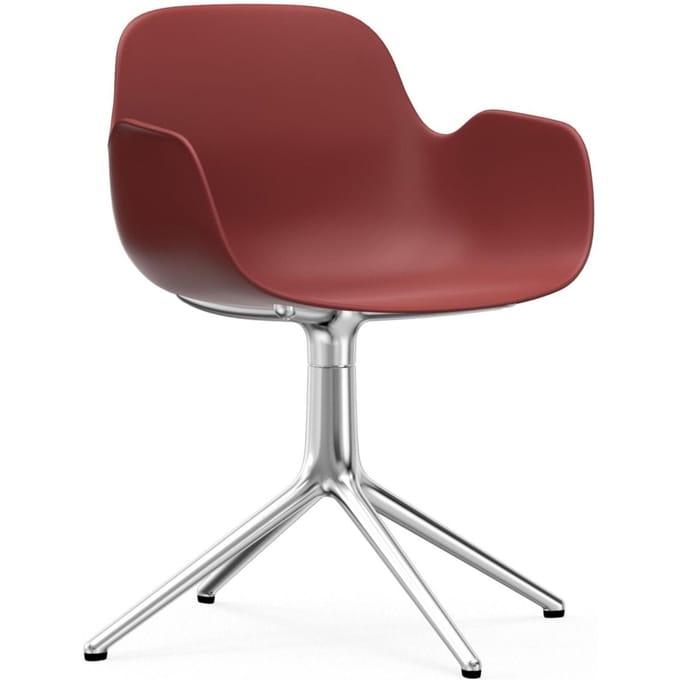 Normann Copenhagen - Form Draaifauteuil - rood - aluminium