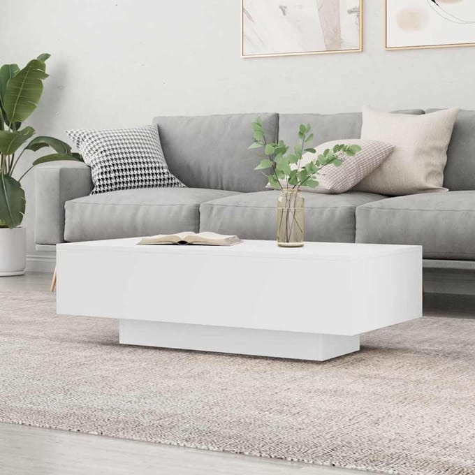 Salontafel - Bijzettafel - Woonkamer - Glad oppervlak - 100x49.5x31cm - Wit