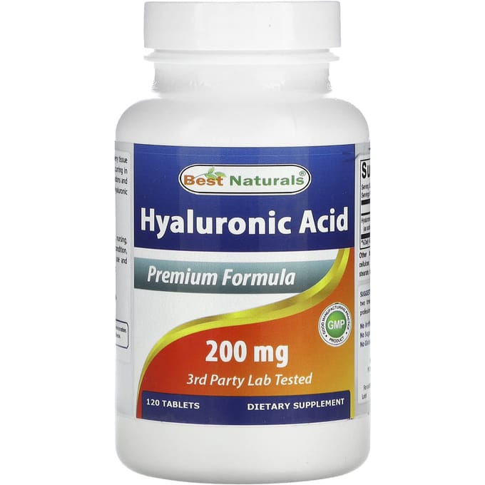 Best Naturals, acide hyaluronique, 200 mg, 120 comprimés
