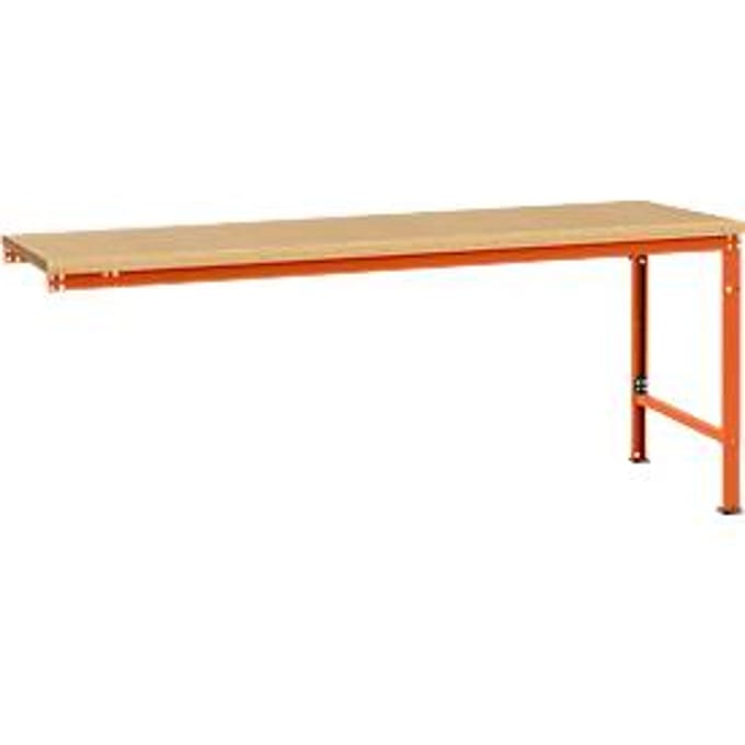 Manuflex aanbouwtafel UNIVERSAL Speciaal, tafelblad multiplex, 2000 x 1000, roodoranje