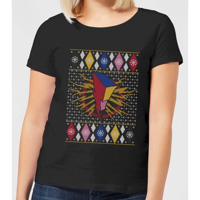 Power Rangers Women's Christmas T-Shirt - Black - S