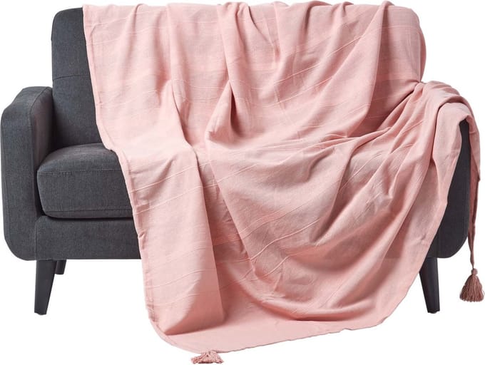 Homescapes Rajput sprei, 100% katoen, roze, 150 x 200 cm