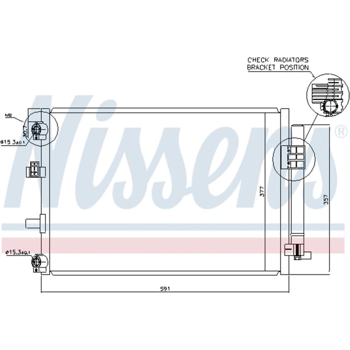 Condensator, airconditioning NISSENS 940222