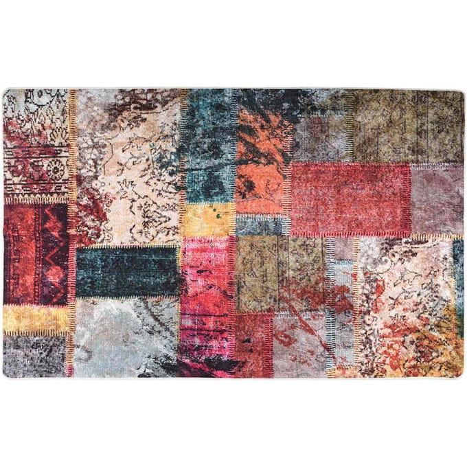 vidaXL - Vloerkleed - wasbaar - patchwork - 160x230 - cm - meerkleurig