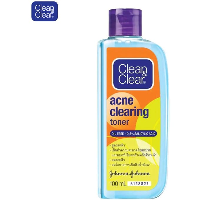 Johnson & Johnson Clean & Clear Acne Clearing Toner, olievrij, 0,5% salicylzuur, 100 ml. 100 ml. blue