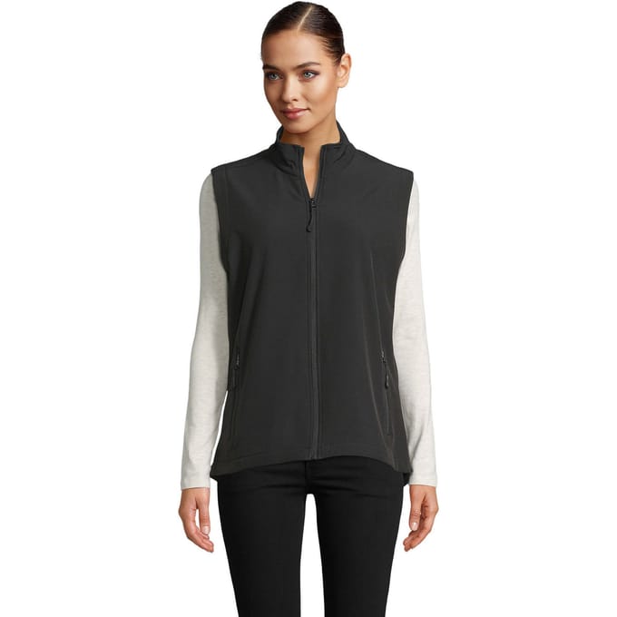 SOLS Dames/Dames Race Softshell Bodywarmer (Zwart)