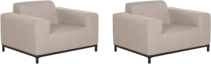 ROVIGO - Fauteuil - Zandbeige - Polyester