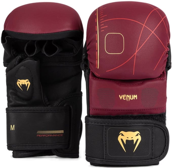 Venum Tactical XT Sparring Handschoenen Bordeaux Zwart Goud - M